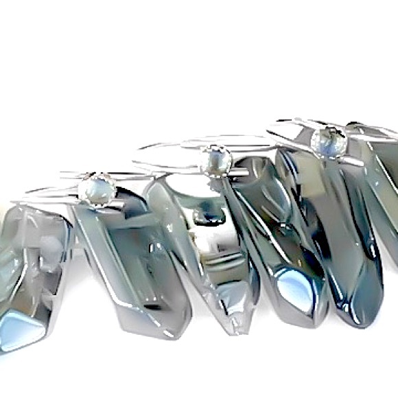 925 Sterling Silver 4mm Labradorite Bypass Ring - Picture 8 of 14